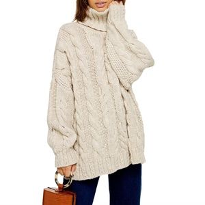 Auburn Topshop Chunky Cable Knit Sweater